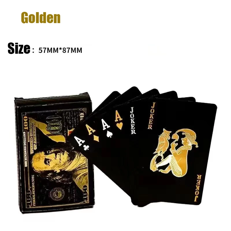 Black Gold Playing Card Game 55 Card Group Waterproof Poker Suit Magic Package Board Game Party Collection Gift playing cards