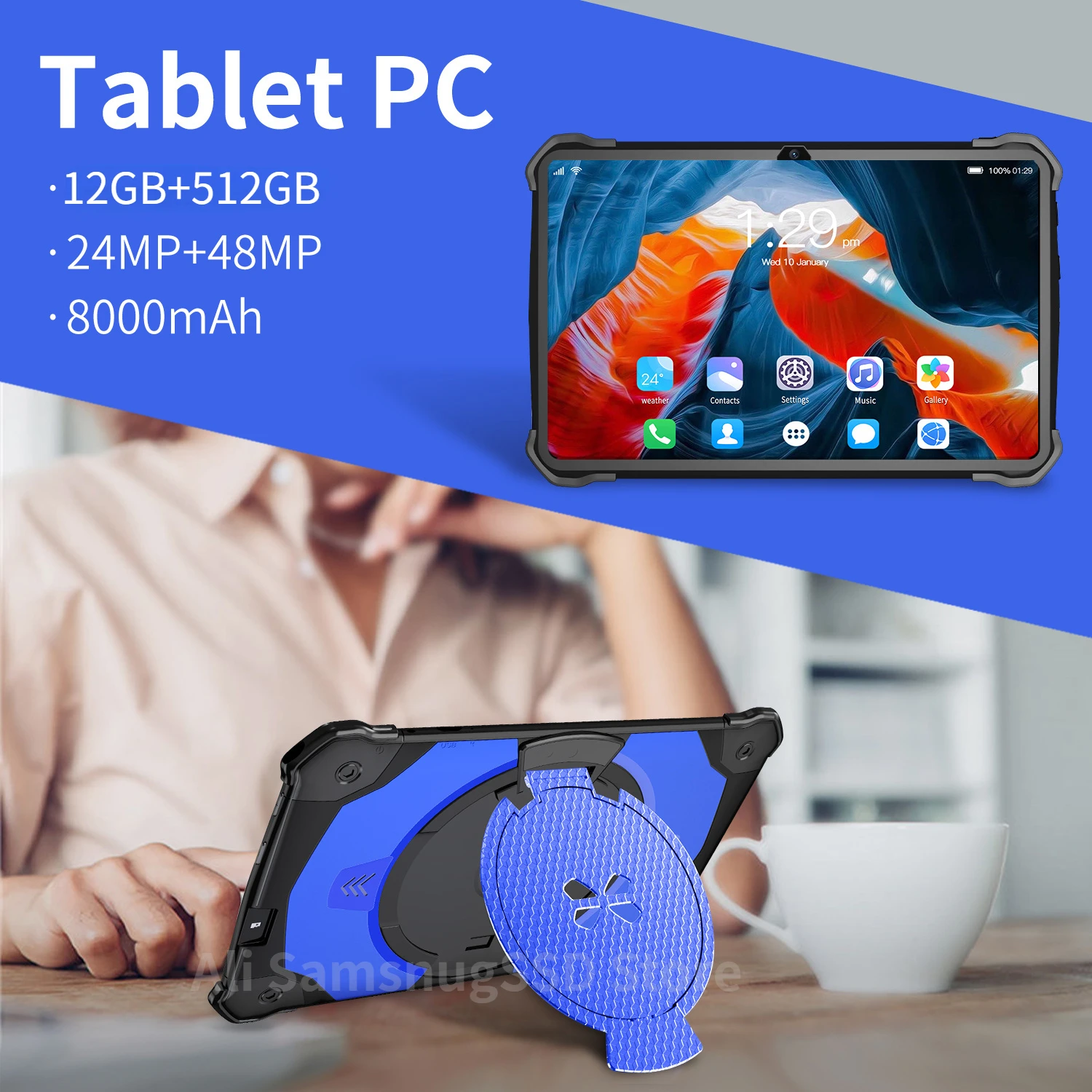 

Christmas Gift Android 12 Learning Tablet for Kids 7 Inch 12GB 512GB Kids Tablet HD Cameras Toddler Educational Toy for Children