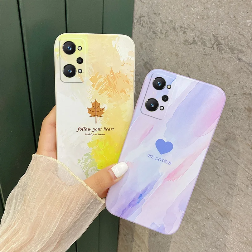 Cartoon Heart Leaf Bear Case Per Realme Gt Neo 3T 2 Pro Gt Master Realme C21Y C25Y C11 Realme 8 Pro 8I 7 Pro 6 C3 Soft Cover