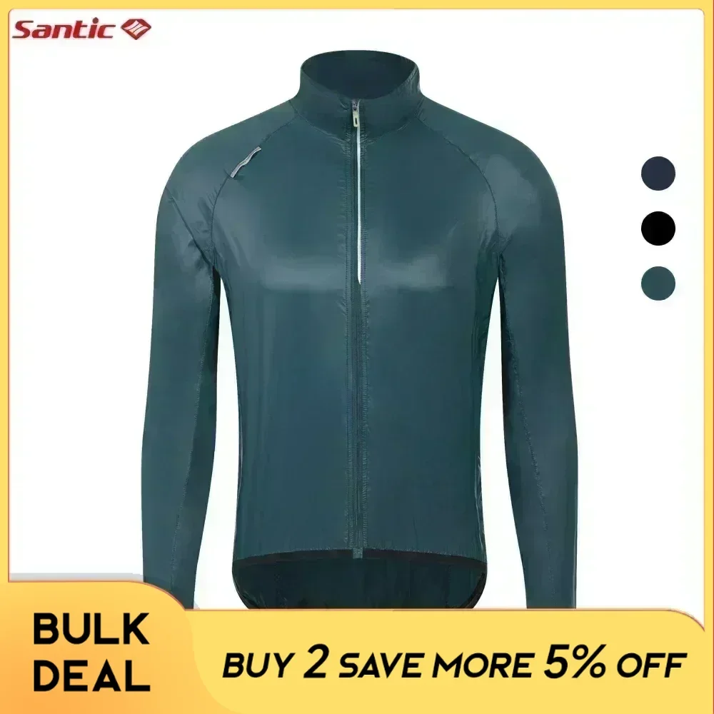 Cycling Jacket Santic Men's Cycling Skin Coat Lightweight Water Resistant & Windproof Windbreaker Packable MTB Bike Road Riding Running Jackets cycling clothes