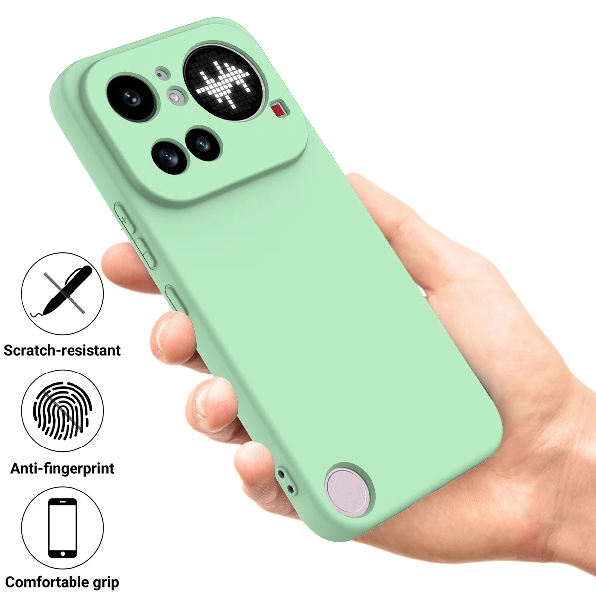 Sleek Matte Bare Silicone Shockproof Case - Ultra-Thin Fashion Cover
