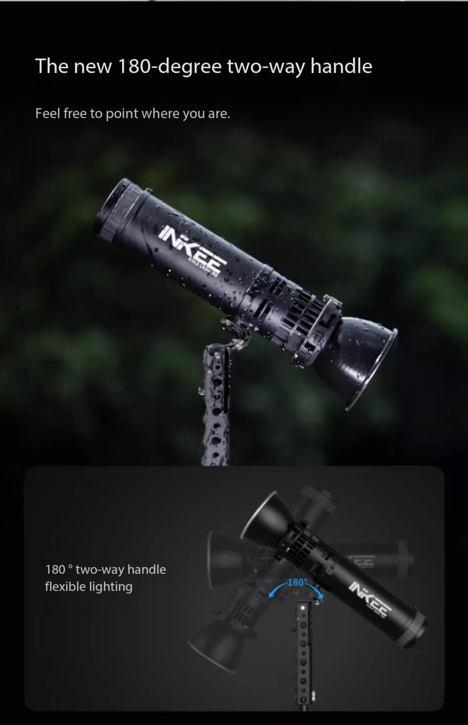 INKEE GC150 150W LED Video COB light Bi-Color 2600K-6500K