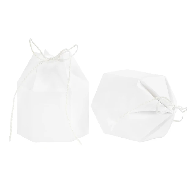 10pcs Hexagon Shape Creative Kraft Paper Candy Boxes Wedding Favors Gift Packaging Box For Birthday Party Baby Shower Decor White Boxes