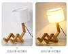 Wooden Robot Shape Creative Table Lamp Indoor Study Fashion Reading Desk Lamp Nordic Modern Desktop Decorative Night Light 4