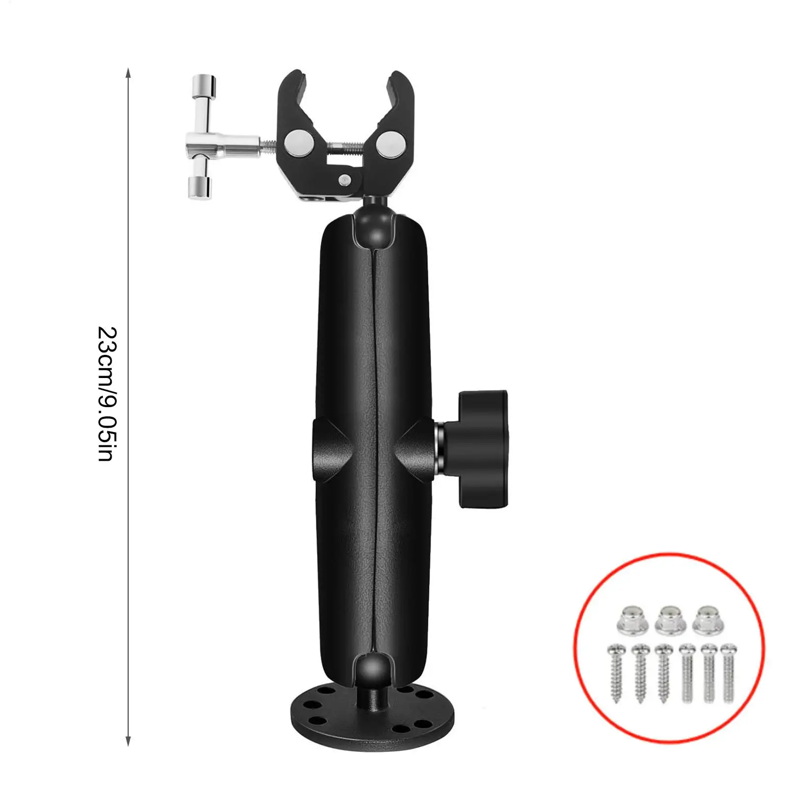 Trolling Motor Stabilizer Aluminum Alloy Trolling Motor Bracket Anti-Vibration 360 Degree Adjustable Shaft Support Clamp