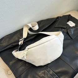 Unisex Fashionable Multi - Functional Chest and Waist Bag - Large Capacity Casual Cross - Body Nylon Bag (White)