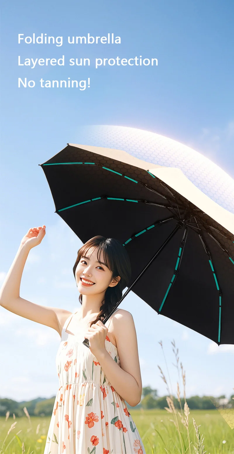 Automatic Umbrella 24 Bones Umbrella Fully Automatic Umbrella Rain Shine Double Large Folding Sun UV Protection Anti-Rebound Umbrellas