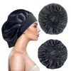 Newly Satin Night Hair Cap Women's Solid Sleeping Hat Sleep Care Bonnet Nightcap For Women Unisex Cap 1