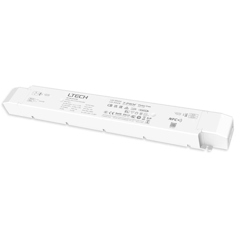 240W 24V DT8 CV Led 드라이버 LTECH DALI 디밍 조명 변압기 AC 220-240V 입력, 푸시 희미한 NFC CCT 조정 가능한 흰색 드라이버