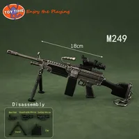 PUBG Weapon Related Products Medium Collection M249 Detachable Double Mirror Clip Light Machine Gun  Alloy Metal Toy 1