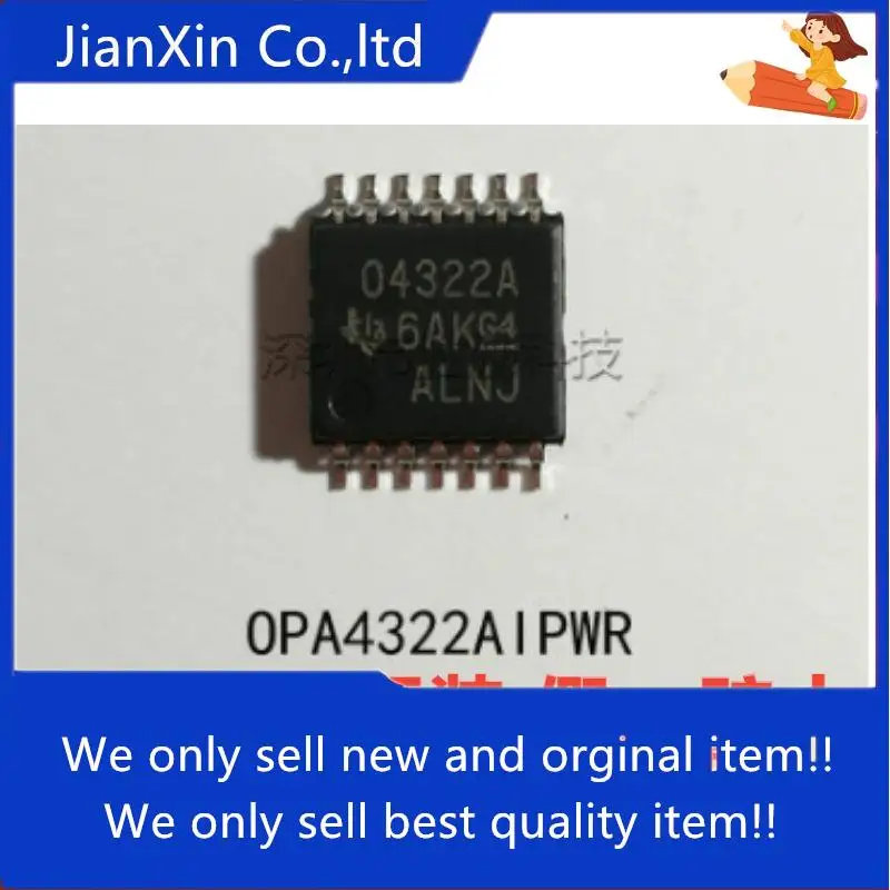 

10pcs 100% orginal new OPA4322AIPWR OPA4322 04322A O4322A TSSOP14 Operational Amplifier