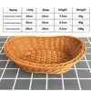 Imitate Rattan Kitchen Storage Basket Creative Brown Oval Bread Tray Living Room Vegetable Fruit Flower Organization Box 6