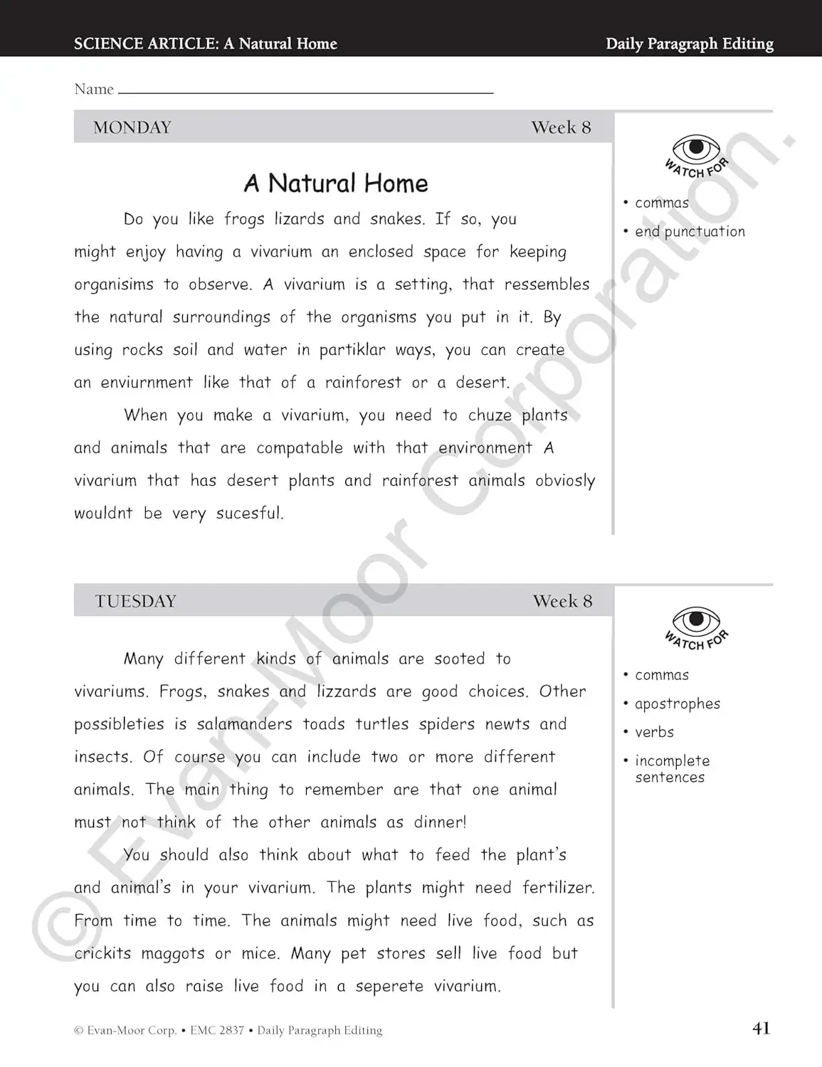 Evan-Moor Daily Paragraph Editing 7 2