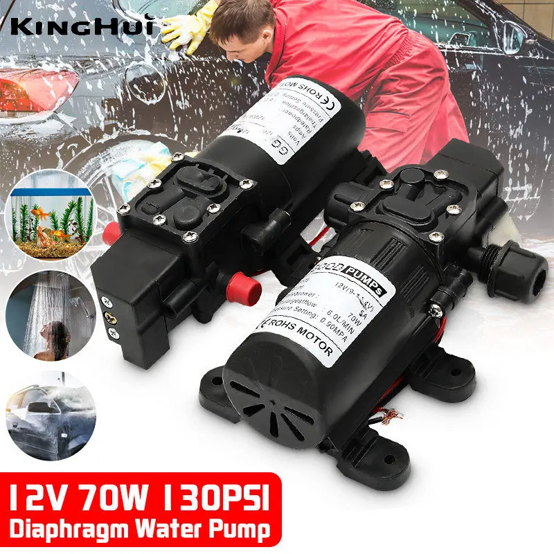 

Automatic Flow Switch 12V 130PSI 6L/Min High Pressure Diaphragm Water Pump Electric Water Pump Self Priming Pump Agricultural