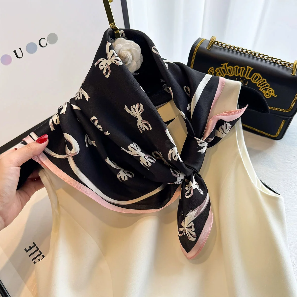 100% Mulberry Silk Square Scarf for Women