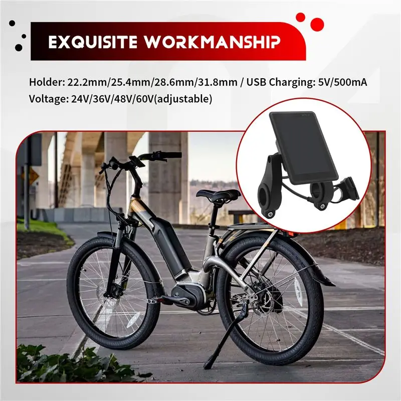 A09E-M7C-2 전기 자전거 LCD 디스플레이 미터 24V 36V 48V 60V 전동 스쿠터 LCD 패널 (USB UART 포함) 산악 전기 자전거 5핀용
