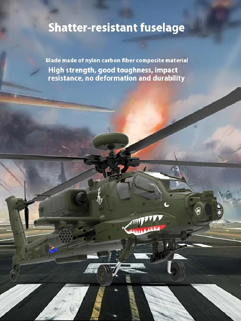 Yuxiang F11 Apache Armed Remote Control Helicopter 3d Inverted 6-Channel Flight Model Simulation Unmanned Helicopter Toy Gift 3