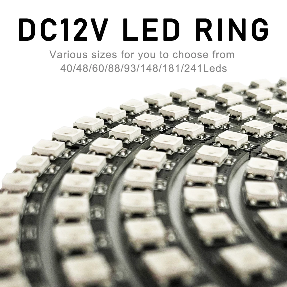 DC12V Led Pixel Ring 5050 RGB Round Arduino Individually Addressable Module 60/88/93/148/181/241 LEDs Dream Color Strip Light led strip light led modules led module