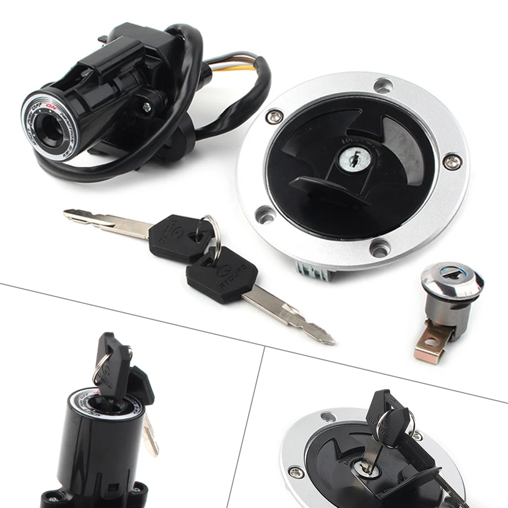 

Motorcycle Ignition Switch Seat Fuel Gas Cap Lock Set w/ Keys For Kawasaki Ninja ZX6R ZX636 2013-2018 / ZX10R ZX1000 2011-2019