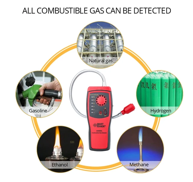 AS8800L DETECTEUR FUITE DE GAZ COMBUSTIBLE Avec Sonde