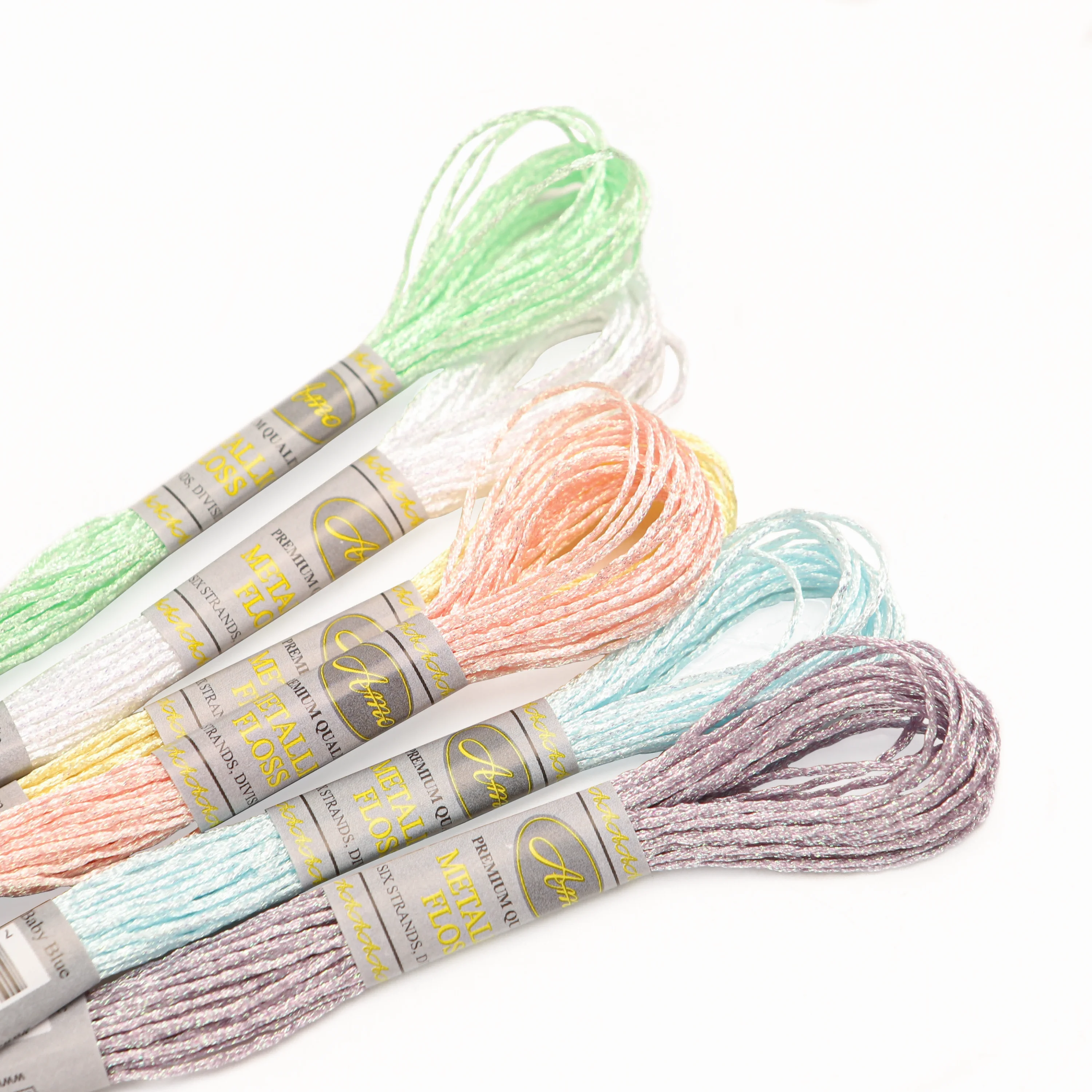 Description Picture 4 of item6 Pearlescent Effects High Sheen Metallic Embroidery Floss Cross Stitch Thread 8 Meters Long 6 Strands Skein Pemiunm Quality