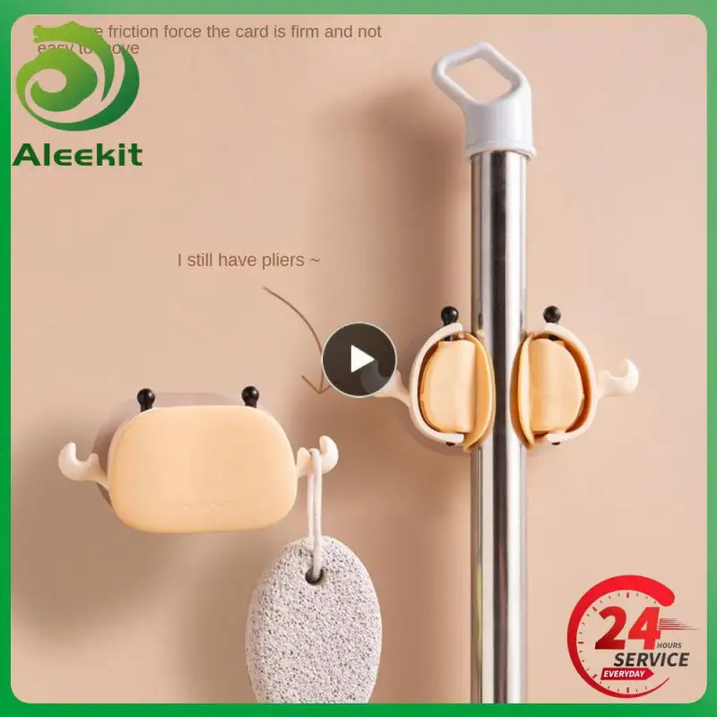 

Mop Rack New Bathroom Accessories Bathroom Hook Strong Adhesive Hook Punch-free Sticking Hook Mop Clip Multifunctional Mop Clamp