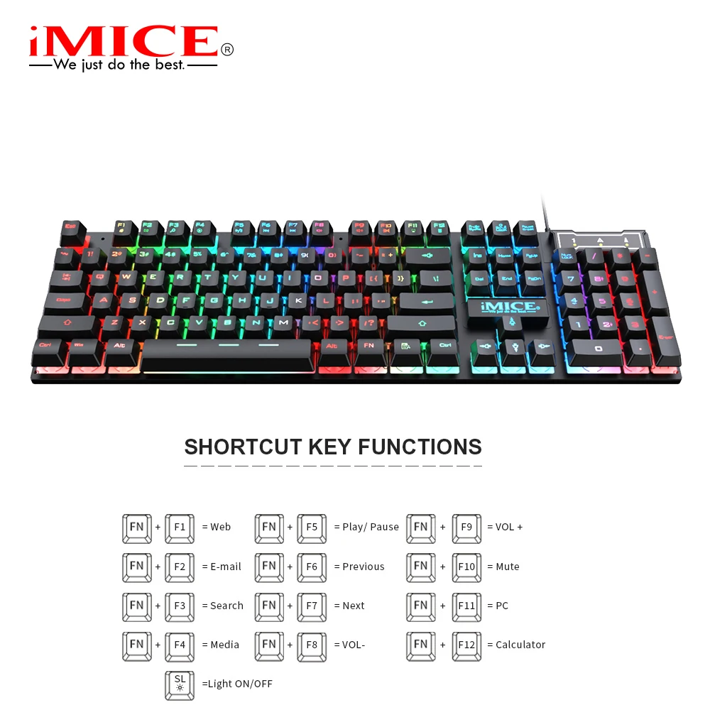 Generic Clavier gamer à membrane filaire RGB - TedGem - Qwerty