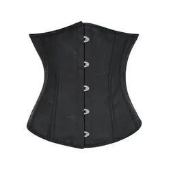 Elegant Wine Red Underbust Corset for Waist Training - Gothic Fashion (Black)