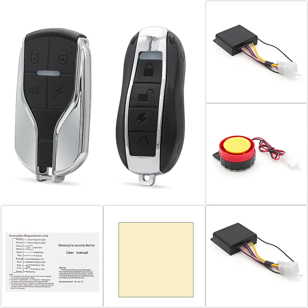 12V Universal For Honda 125dB Motorcycle Burglar Alarm Driven Siren Safety Alarm Loud Horn Buzzing Anti-theft Accessories