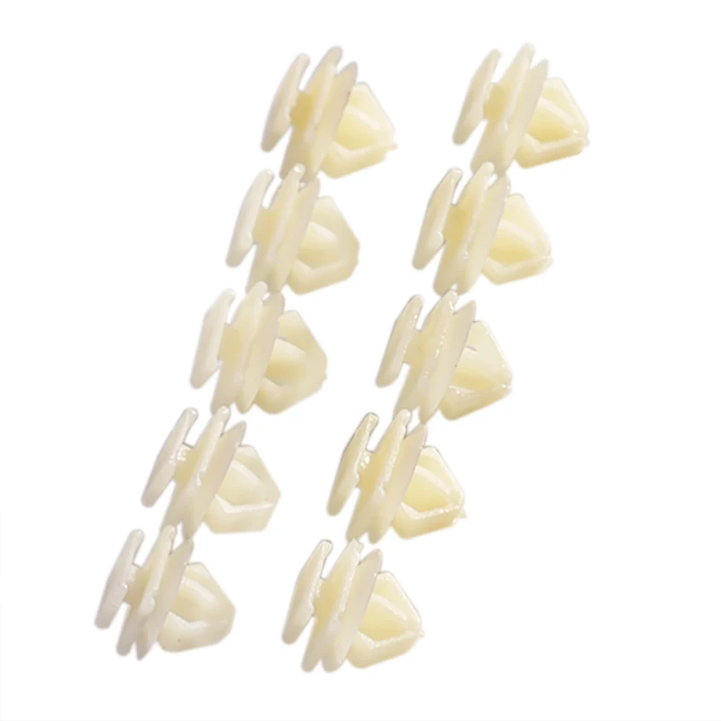 10Pcs  For Peugeot 106 206 306 307 806 Car Trim Panel Hole Clip ABS White Door Moulding Clips Engine Cover Fasteners Accessories