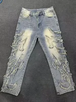 Hommes Baggy Esthétique Streetwear Jeans Mâle Rétro Mode Jambe Large Denim Pantalon Graphique Brodé Designer Hip Pop Denim Pantalon 6
