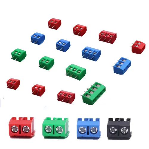 10/20/50Pcs/lot KF301-5.0-2P KF301-3P KF301-4P Pitch 5.0mm Straight Pin 2P 3P Screw PCB Terminal Block Connector Blue Green - Image 6