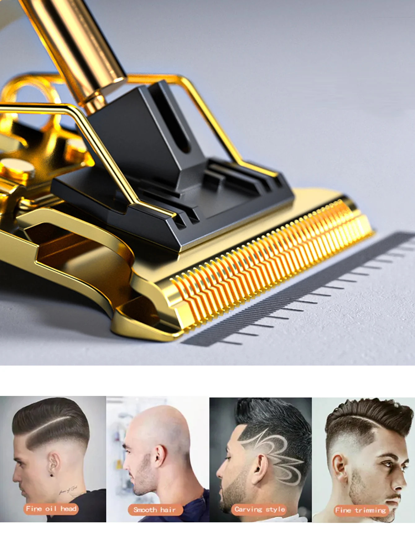 Description Picture 3 of itemElectric hairdresser, blue and Red Buddha (6-piece set) professional hairdresser, rechargeable retro oil head push