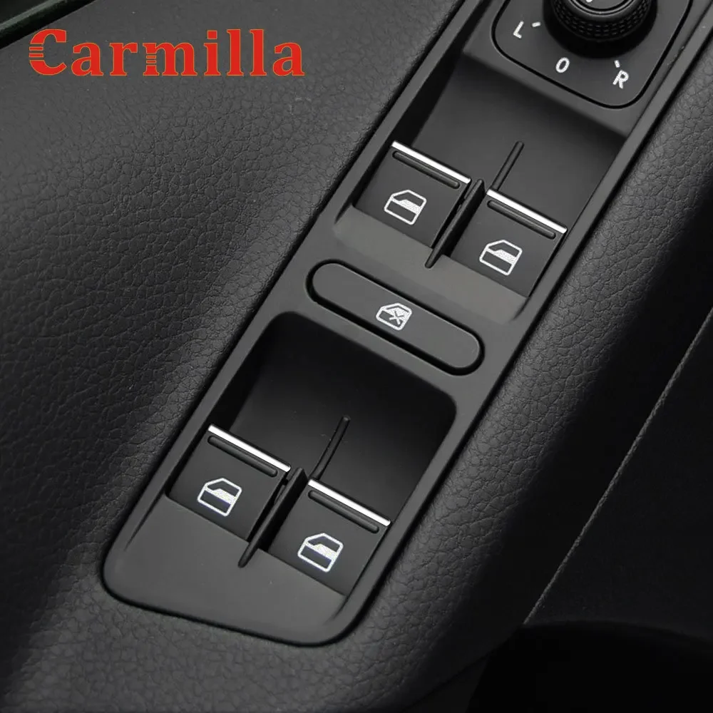 Car Moulding Decoration Interior Mouldings Interior Moulding Trim Strip Carmilla for Skoda Octavia Fabia 2 Yeti Car Door Window Lift Button Switch Sequin Interior Mouldings ABS Chrome Trim Accessories