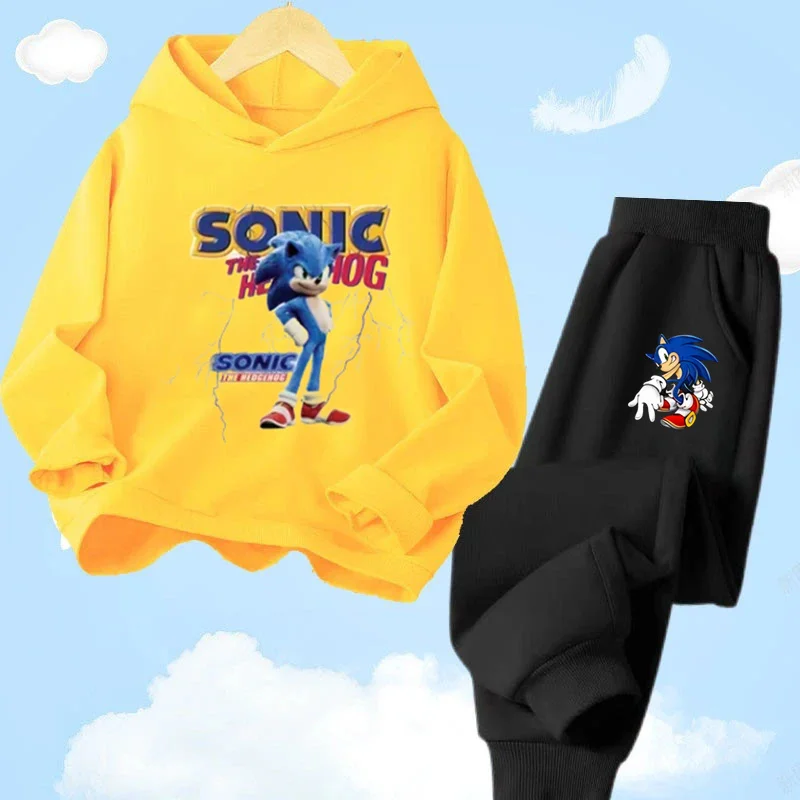 thumbnail image 1 of Conjunto de sudadera con capucha Sonic Tops, ropa para bebés de 2 a 12 años, ropa de abrigo para niños, sudadera de primavera 2024 para niñas, ropa para madres y niños, 1 of 5