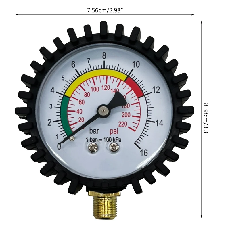 Pressure Gauge Fluid Pressure Gauge Digital Manometer High Pressure Gauge Bottom Connector & Rubber Protector Resolution 0.1psi for Car Motorcycle Bicycle