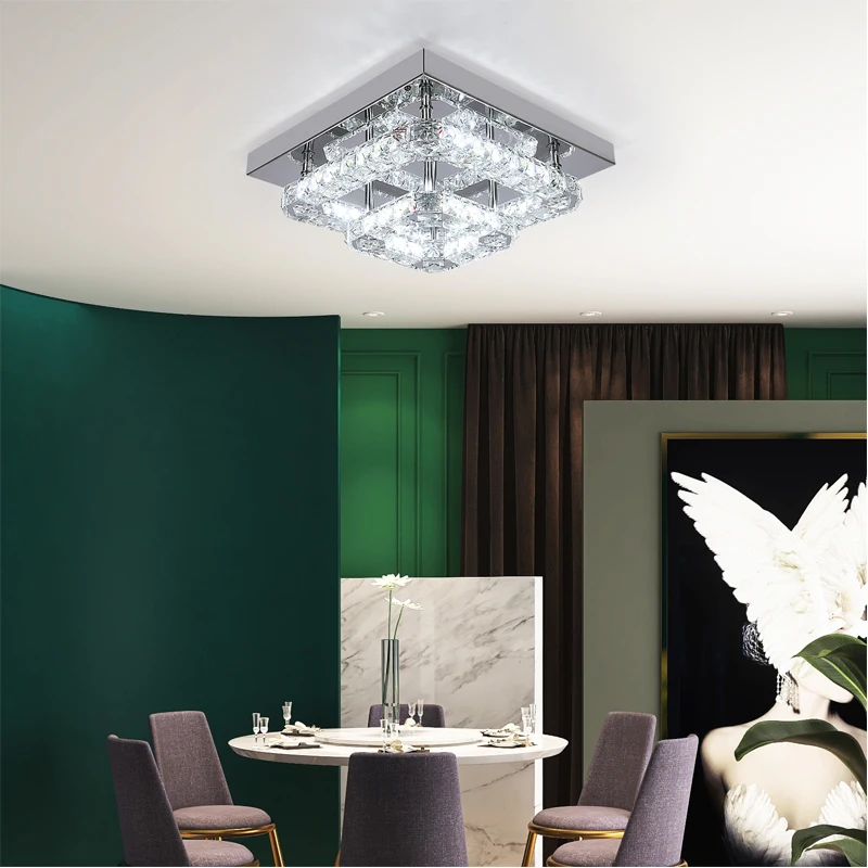 Camada de Cristal Lâmpada do Teto Moderno Interior Dupla Quarto Sala Montagem Decorativa Led Lustre Luxo Pingente Luminárias 19 Computers & Electronics