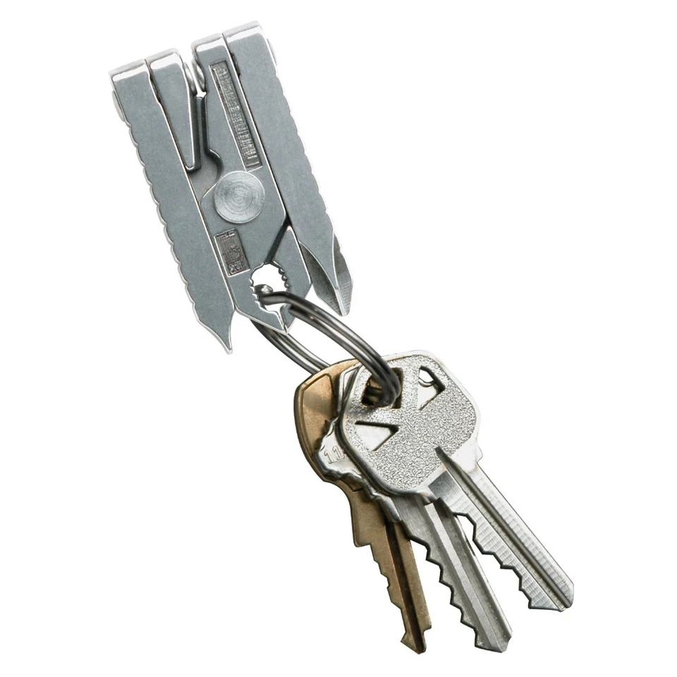 Porte-clés Multifonction 8-en-1 De Survie - Outil Rando Camping Extérieur