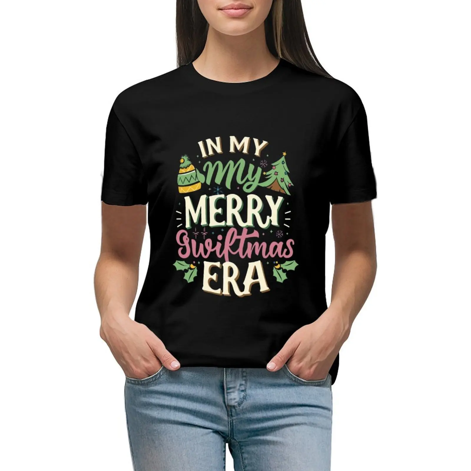 

In My Merry Swiftmas Era T-shirt Aesthetic clothing tees t-shirts for Women loose fit