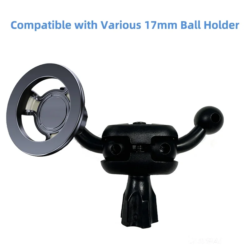 Universal Anti-Vibration Phone Holder with 17mm Ball Head Base for Car Mount Extension Rod