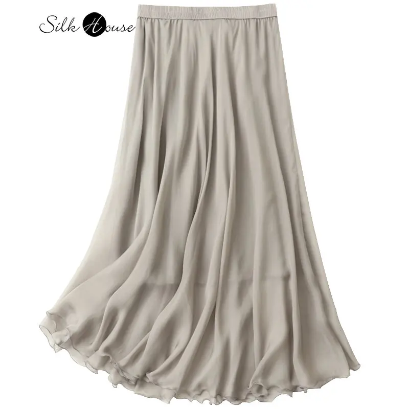 Damen Satin Maxi Rock - Hochtailliert, Fishtail Design, Wrap Style Für Frühling & Sommer