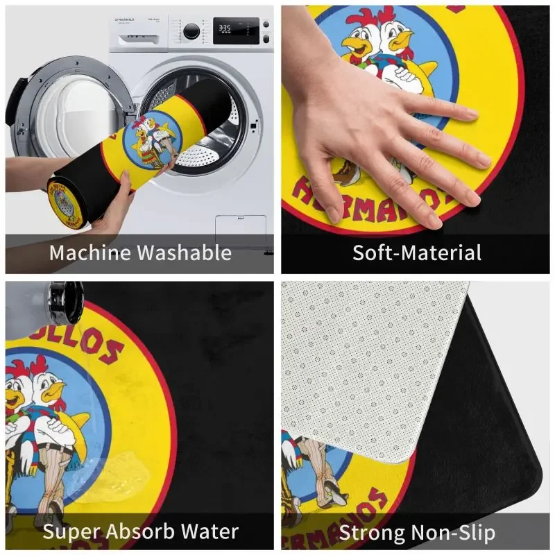 Breaking Bad Los Pollos Hermanos Doormat Anti-Slip Kitchen Bathroom Mat Chicken Brothers Carpet Toilet Floor Door Entrance Rug 4