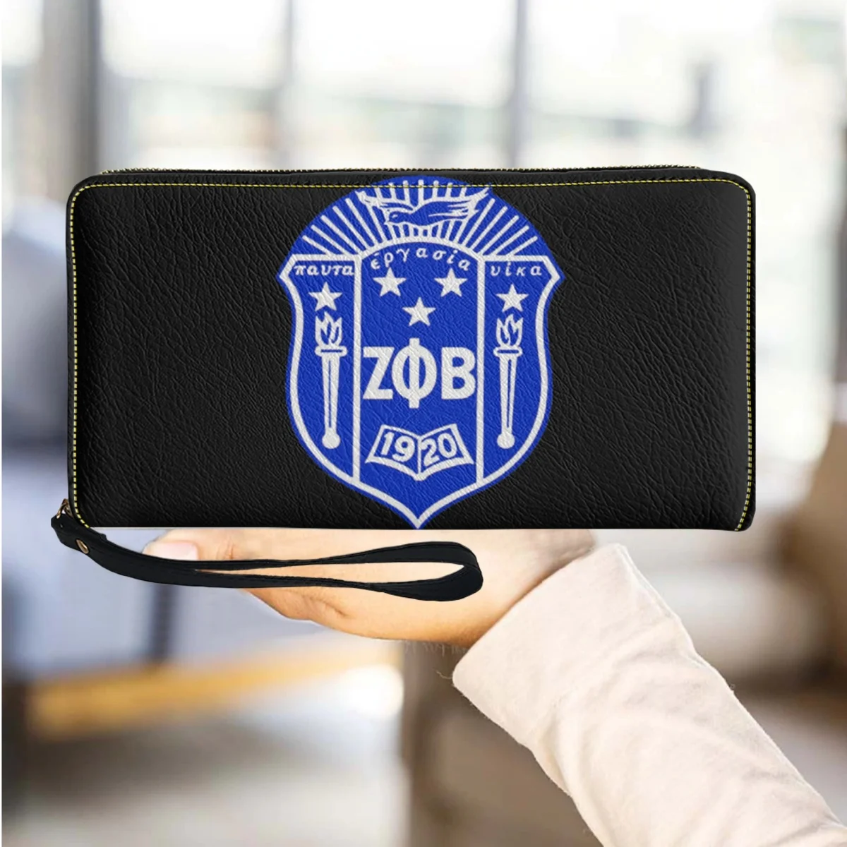 

Fashion Zeta Phi Beta Wallet Female New Long Phone Card Holder Zipper New Large Capacity Clutch Girls Gifts Carteras De Mujer
