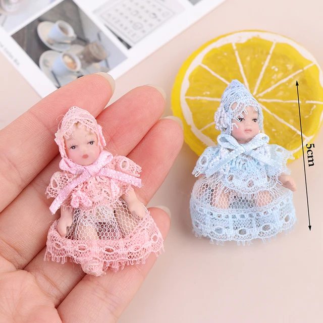 New 1:12 Dollhouse Miniature Cute Baby Doll People Model Body Joints Moveable Doll 3