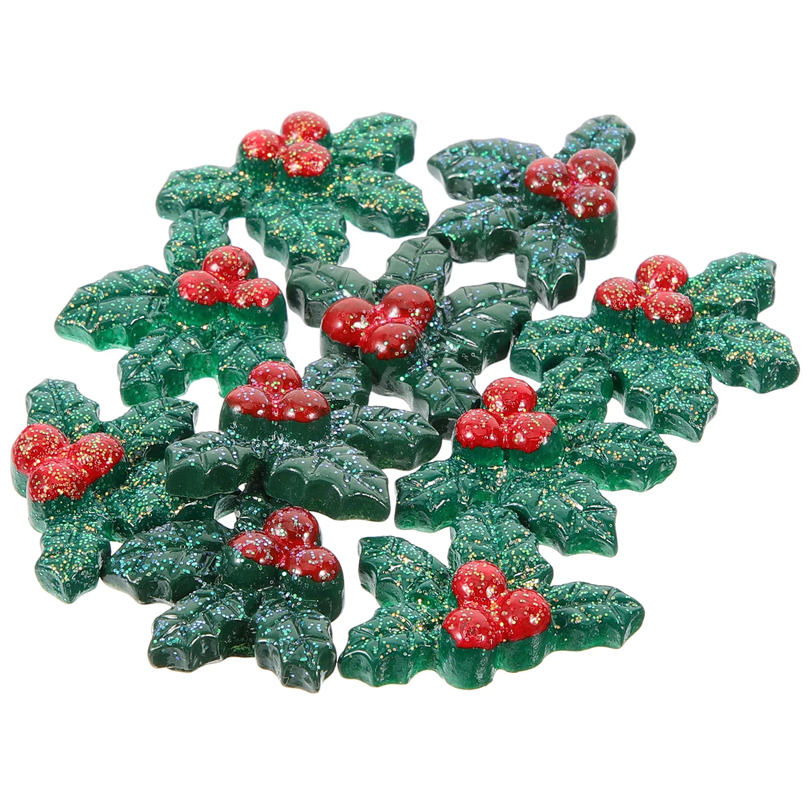 

Resin Holly Leaves Berries Charms Resin Embellishments Trees Wreath Crafts Ornaments Leaves, Diy Patches Gloves Hair Clips
