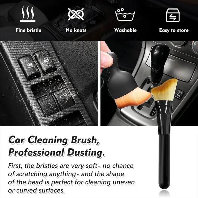 2pcs Multifunctional Cleaning Brush for Car Interior Air Conditio Outlet Crevice Dust Removal Brushes Office Home Clean Brush Tools (brosse de nettoyage multifonctionnelle pour l'intérieur de la voiture et la sortie d' 5