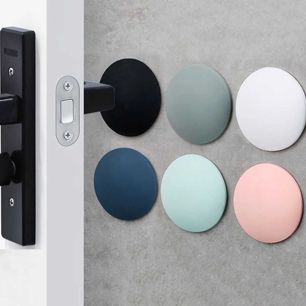 Silicone Door Stopper Self Adhesive Silicone Door Stopper Wall Furniture Protector Elastic Door Handle Bumper Mute Anti-crash Pad Furniture Accessory Door Stopper Bumpers Silicone Rubber Bumpers Silicone Door Sticker
