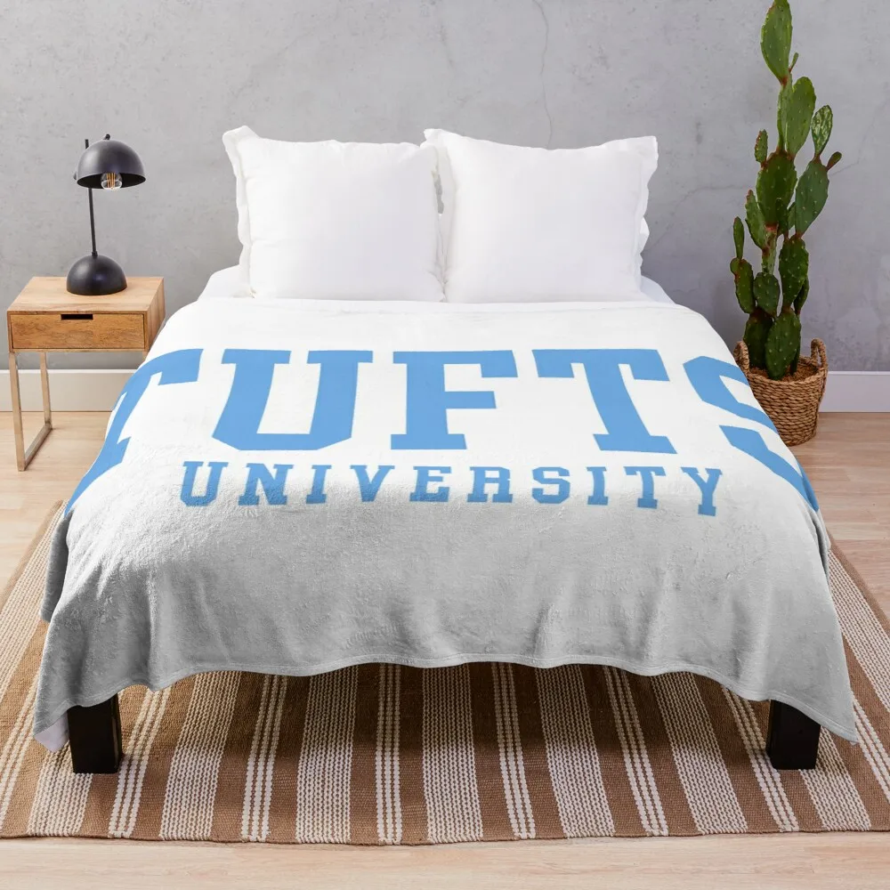 

tufts - college font curved Throw Blanket Soft Plush Plaid Throw And Blanket