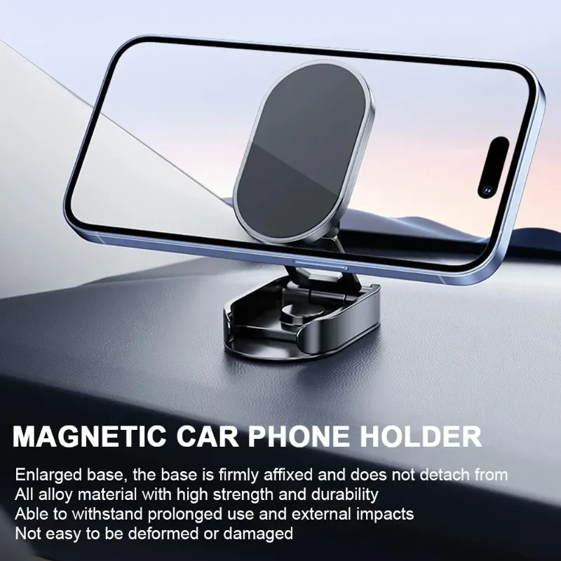 Magnetic Foldable Car Navigation Holder 720° Rotatable Car Phone Holder Smartphone Mobile Stand for Car Dashboard
