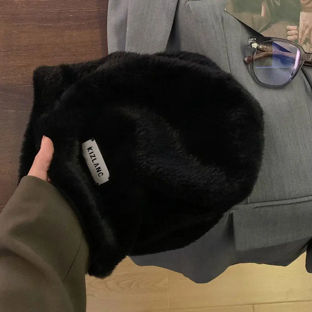 Plüsch Beanies Hüte Für Frauen Winter Warme Solide Baggy Fleece Wolle Skullies Hut Im Freien Coldproof Verdicken Kappen Weibliche Gorros – Detail 9